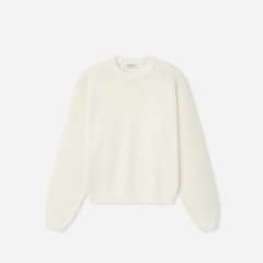Fear Of God Double Knit Linen Wool Cotton Crewneck Sweater Cream