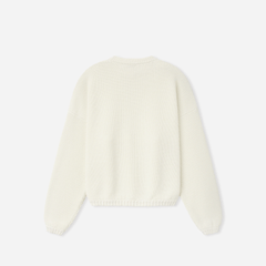 Fear Of God Double Knit Linen Wool Cotton Crewneck Sweater Cream