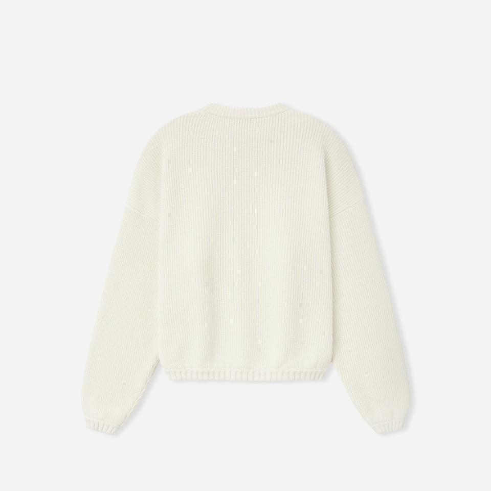 Fear Of God Double Knit Linen Wool Cotton Crewneck Sweater Cream