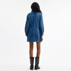 Long Sleeve Denim Dress In Organic Cotton