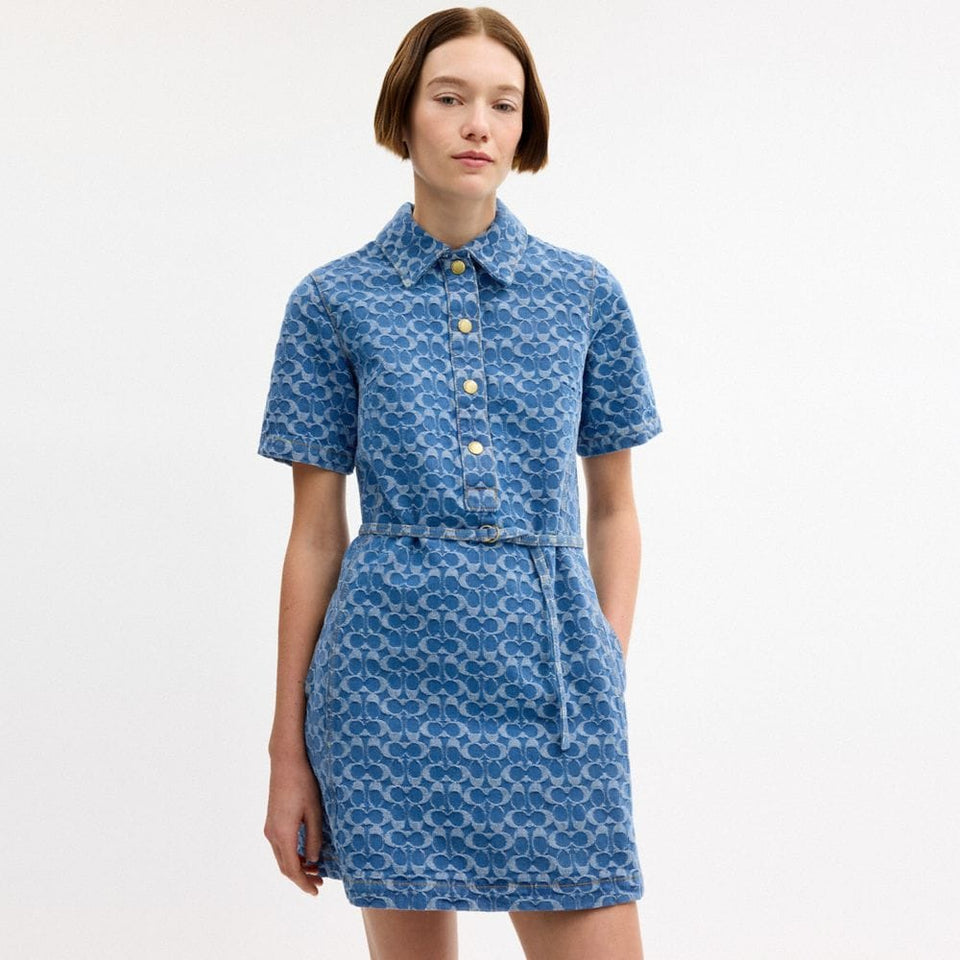 Signature Denim Dress In Organic Cotton