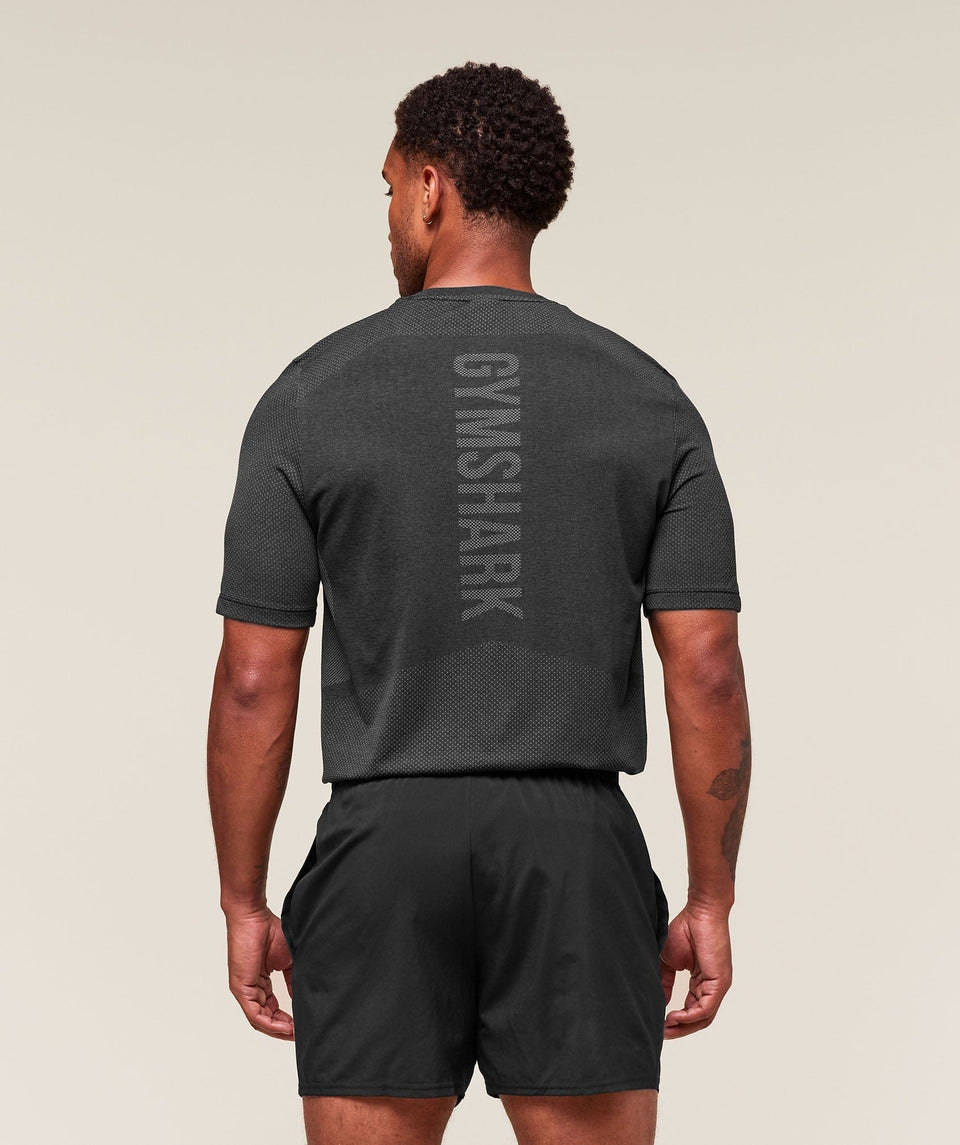 Gymshark Lightweight Seamless T-Shirt - Black/Silhouette Grey