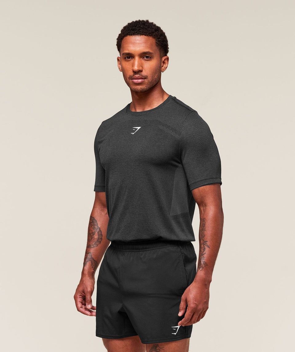 Gymshark Lightweight Seamless T-Shirt - Black/Silhouette Grey