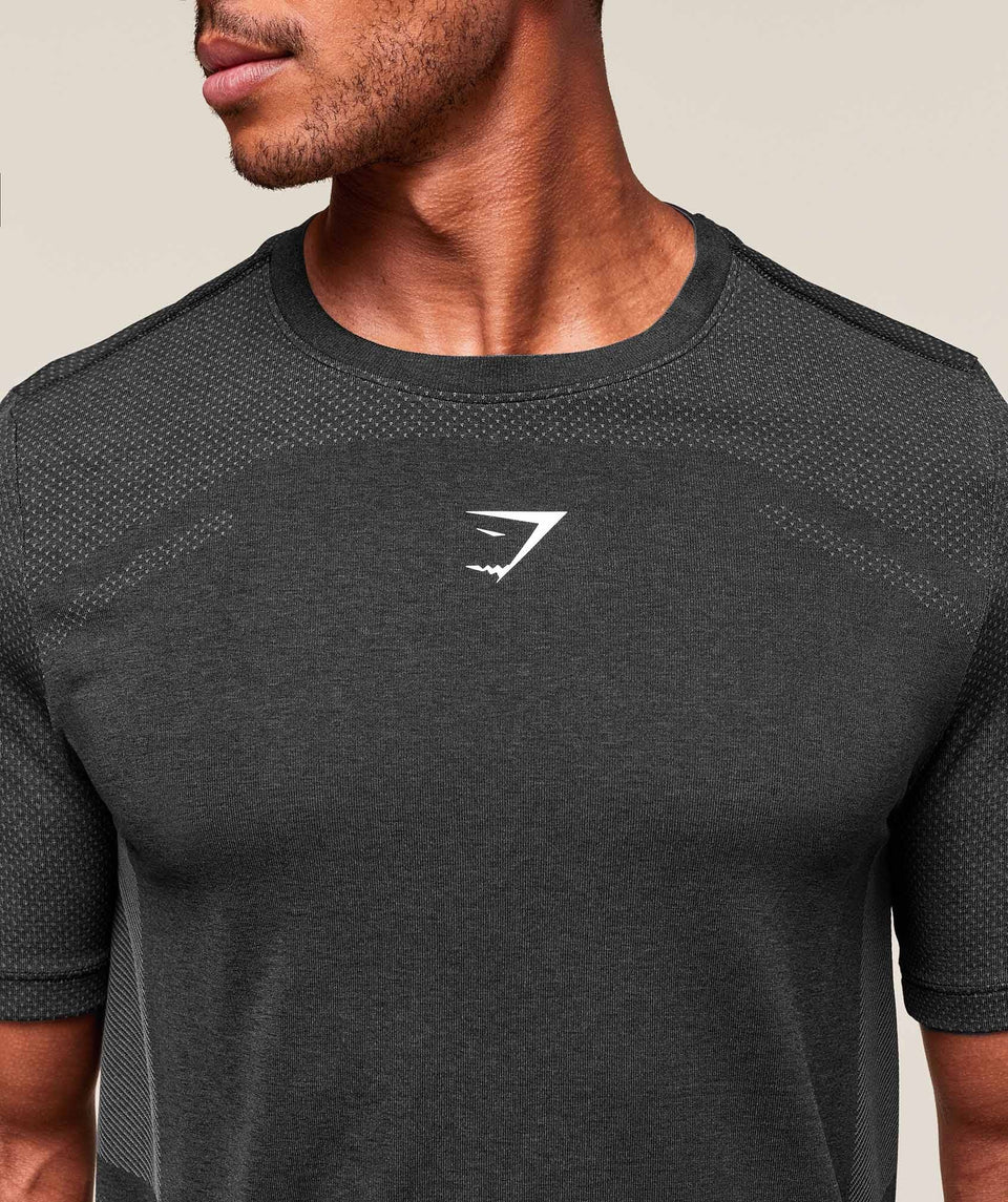 Gymshark Lightweight Seamless T-Shirt - Black/Silhouette Grey