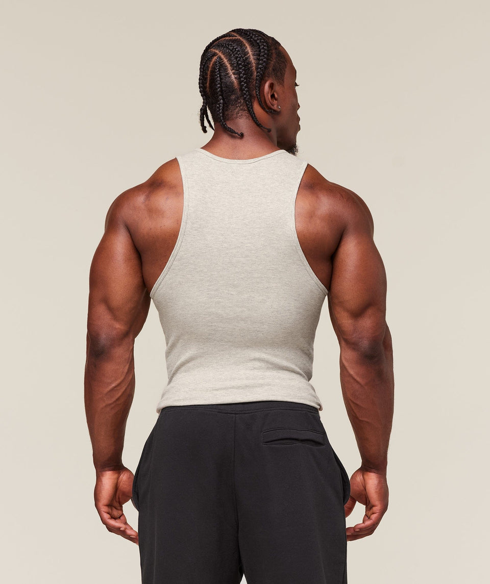 Gymshark Ribbed Tank 3pk - White/Black/Stone Grey Marl