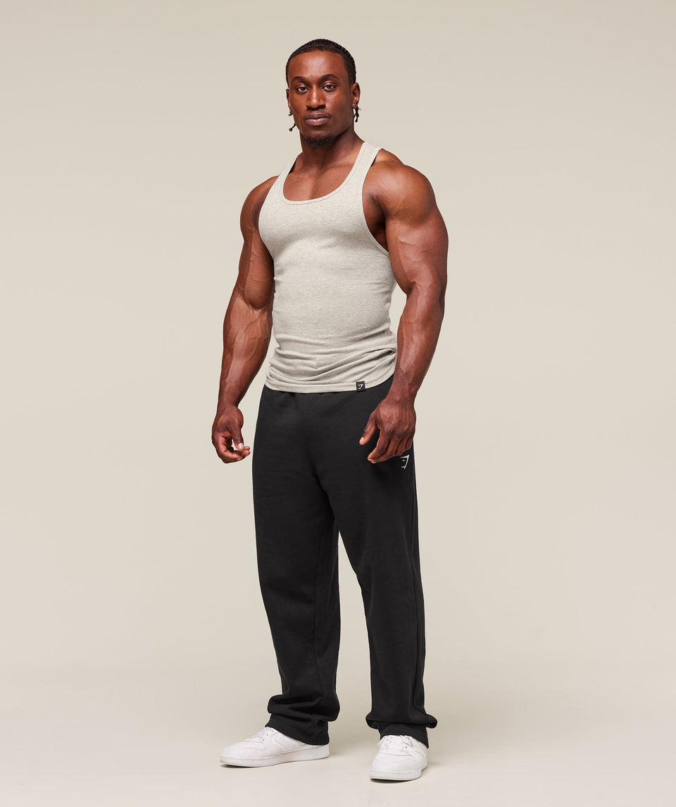 Gymshark Ribbed Tank 3pk - White/Black/Stone Grey Marl