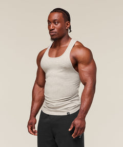 Gymshark Ribbed Tank 3pk - White/Black/Stone Grey Marl