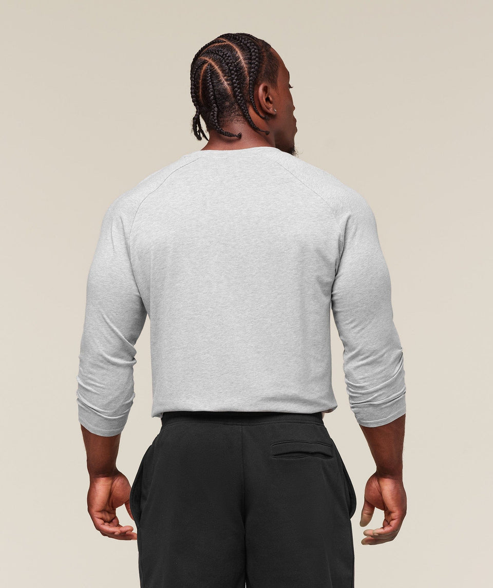 Gymshark Legacy Henley - Light Grey Marl