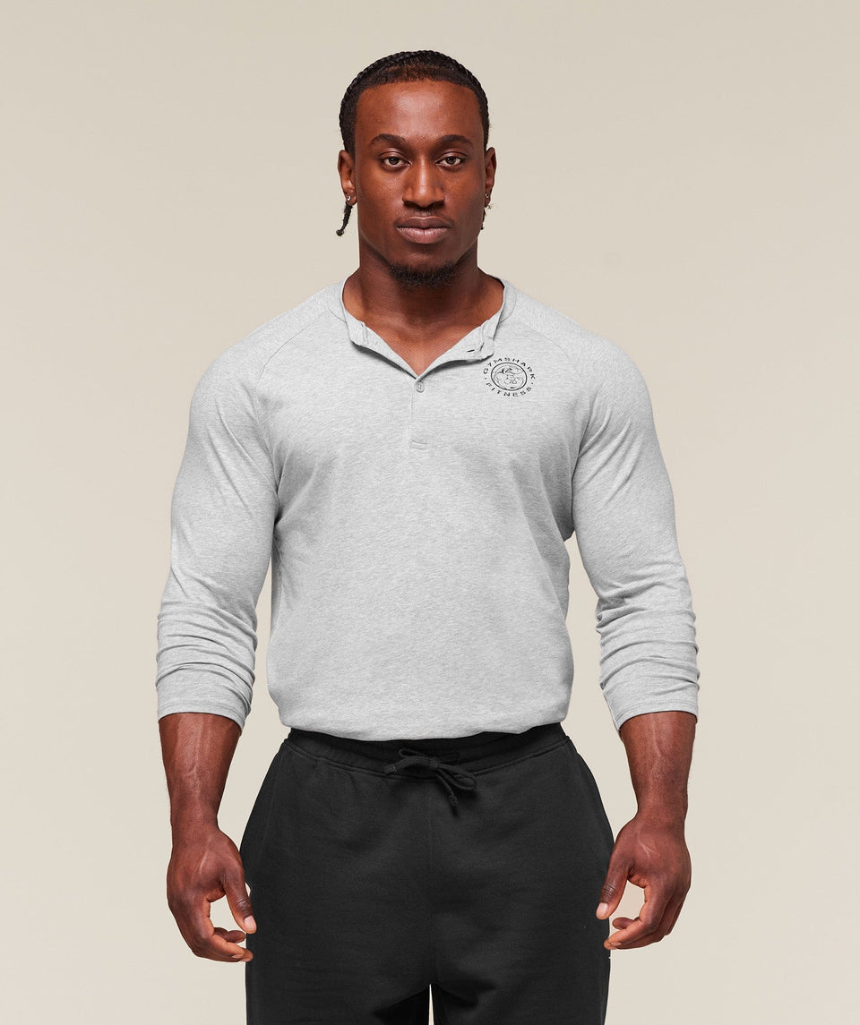 Gymshark Legacy Henley - Light Grey Marl
