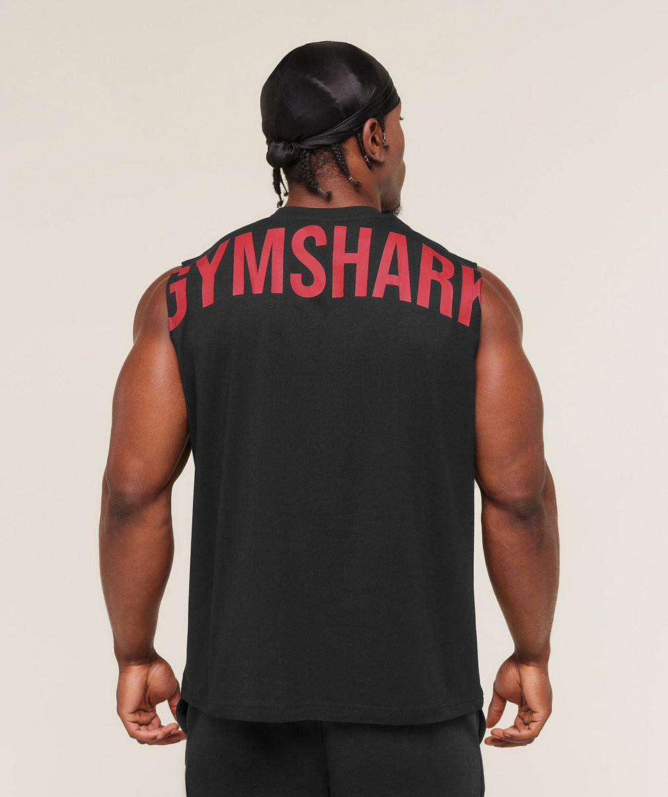 Gymshark Power Cut Off Tank - Black/Conditioning Red