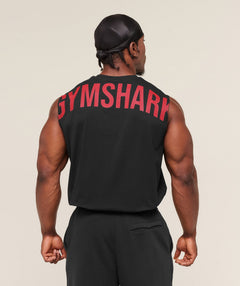 Gymshark Power Cut Off Tank - Black/Conditioning Red