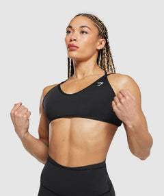 Gymshark Back Gains Sports Bra - Black