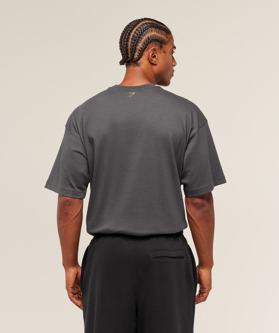 Gymshark Gymshark Lifting Barbell T-Shirt - Onyx Grey