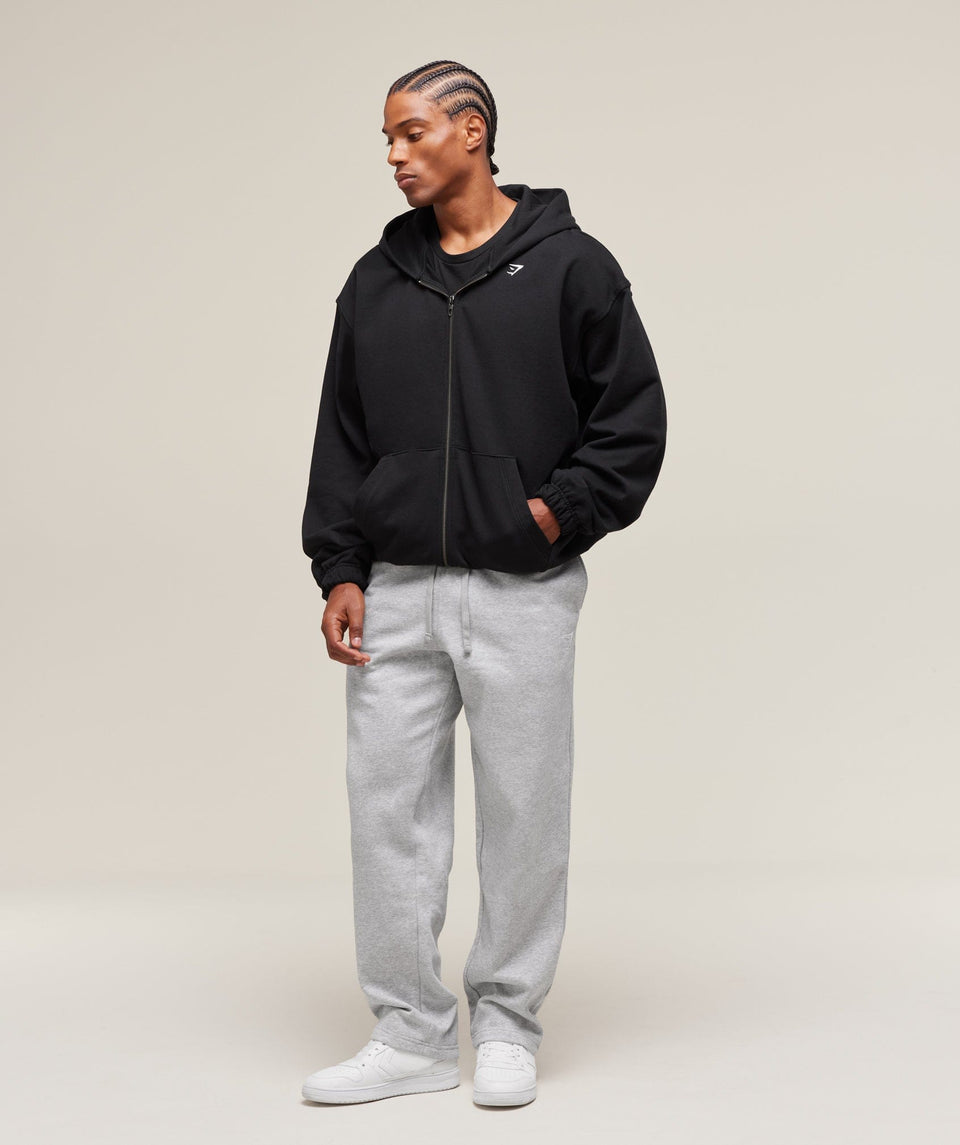 Gymshark Crest Straight Leg Joggers - Light Grey Marl