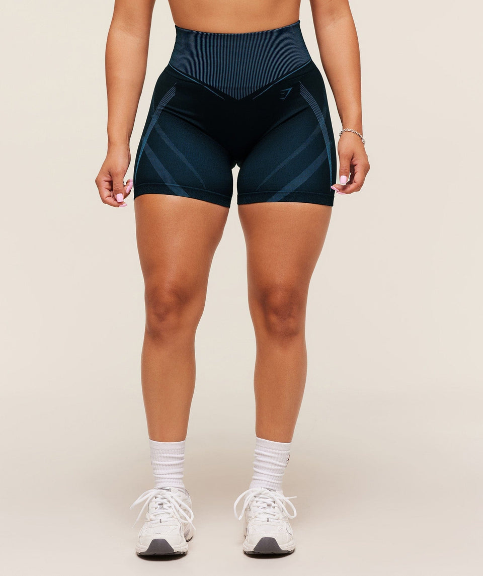 Gymshark x Analis Seamless Shorts - Midnight Blue/Lats Blue