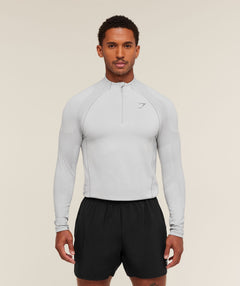 Gymshark Apex Seamless 1/4 Zip - Light Grey/Medium Grey