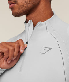 Gymshark Apex Seamless 1/4 Zip - Light Grey/Medium Grey