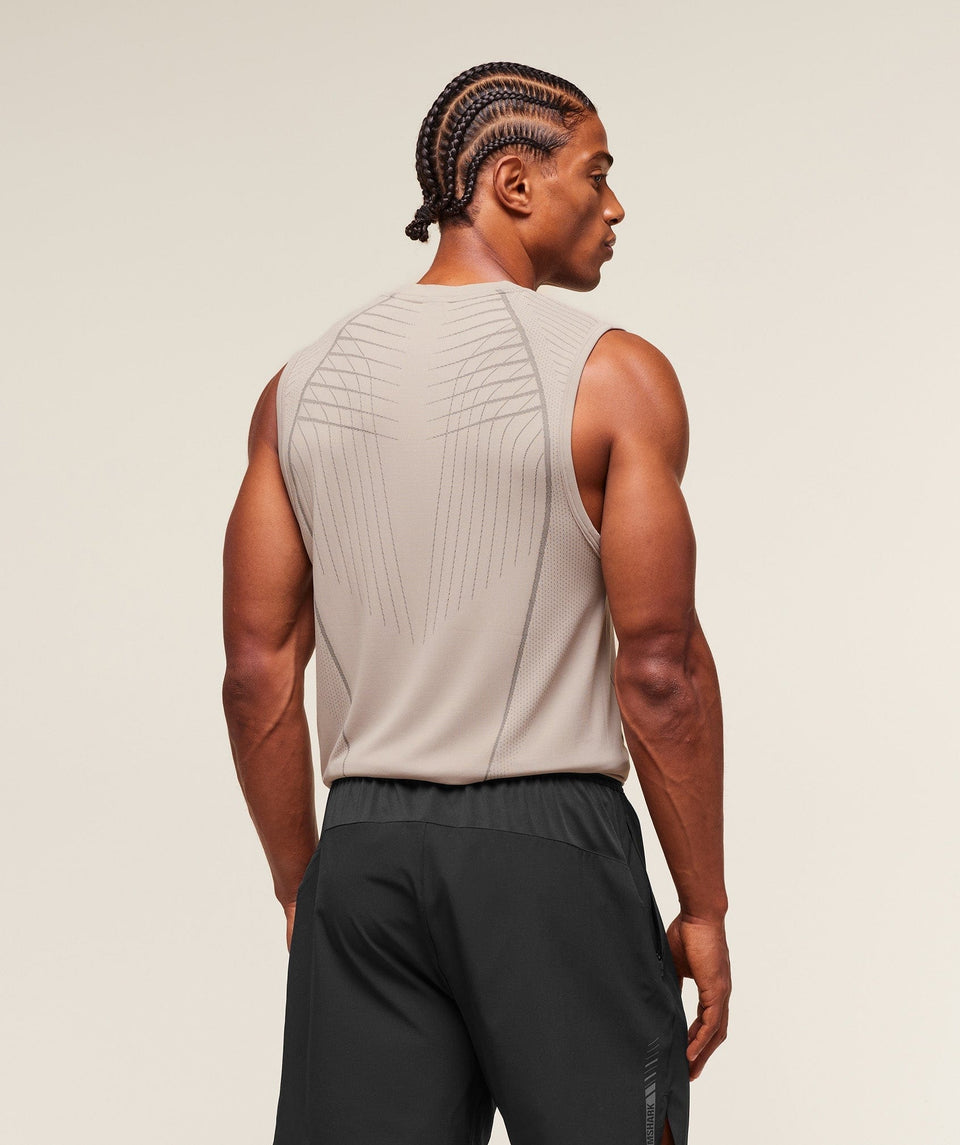 Gymshark Apex Seamless Tank - Mushroom Grey/Pitch Grey