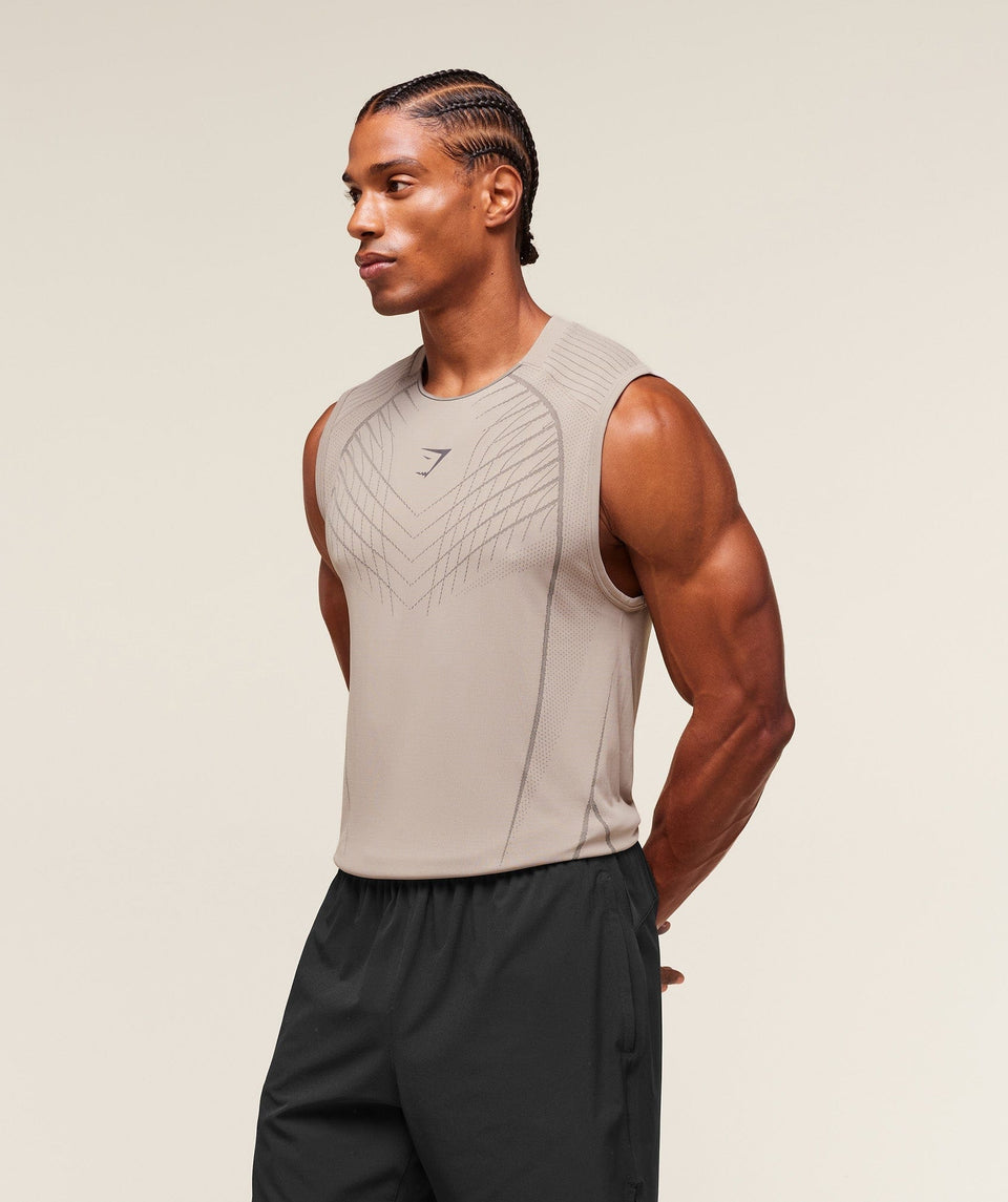 Gymshark Apex Seamless Tank - Mushroom Grey/Pitch Grey