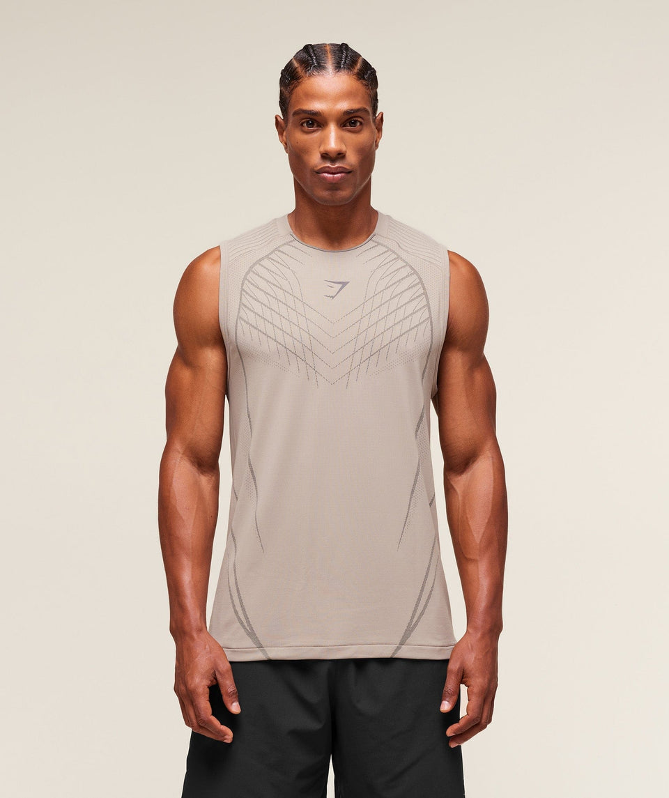 Gymshark Apex Seamless Tank - Mushroom Grey/Pitch Grey