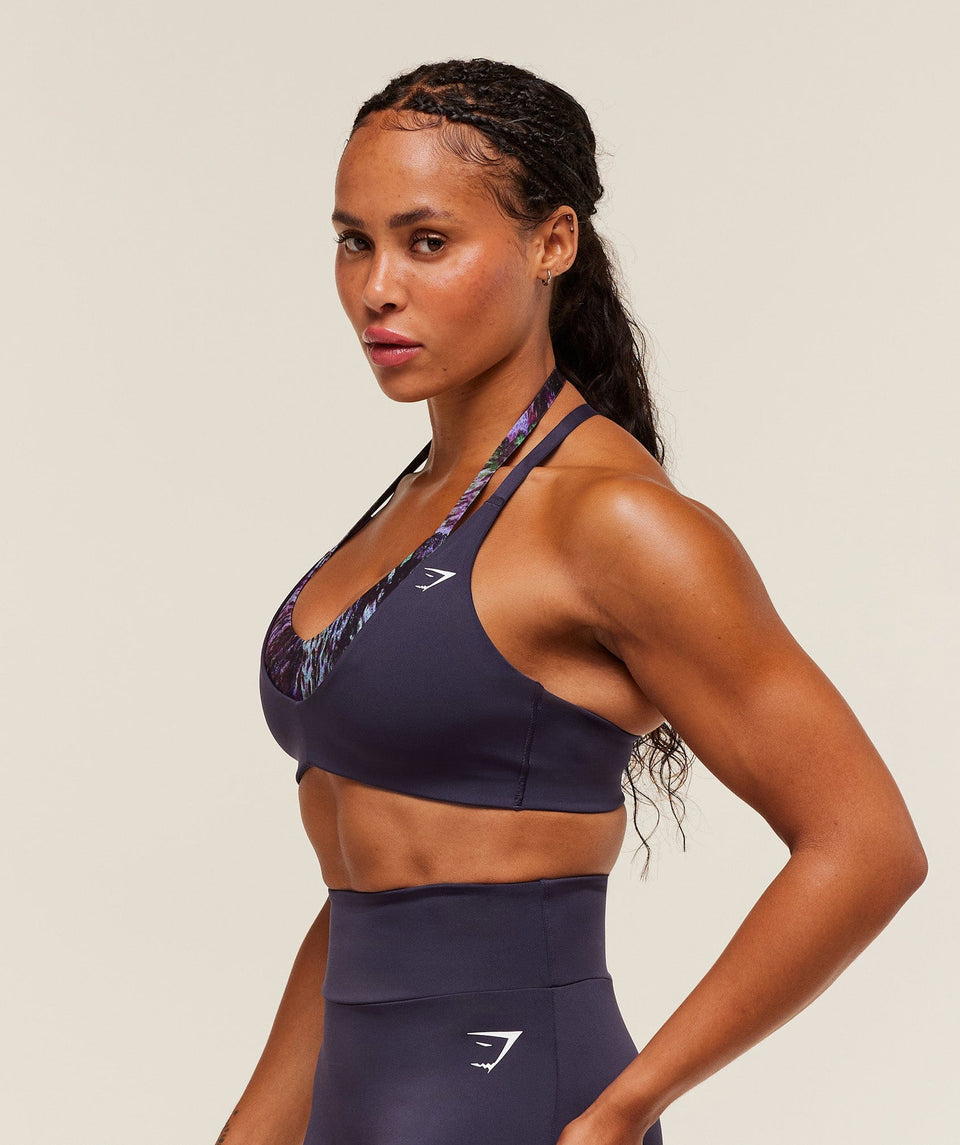 Gymshark Reps T Back Sports Bra - Midnight Purple/Morning Blue