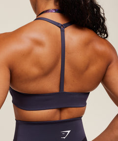 Gymshark Reps T Back Sports Bra - Midnight Purple/Morning Blue