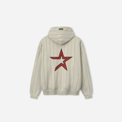 Fear Of God Essentials Astros Sport Hoodie Heather Stone W Black Pinstripes