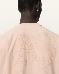 ALL SAINTS Insignia Short Sleeve Cotton Crystal Pink T-Shirt