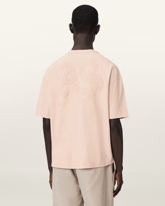 ALL SAINTS Insignia Short Sleeve Cotton Crystal Pink T-Shirt