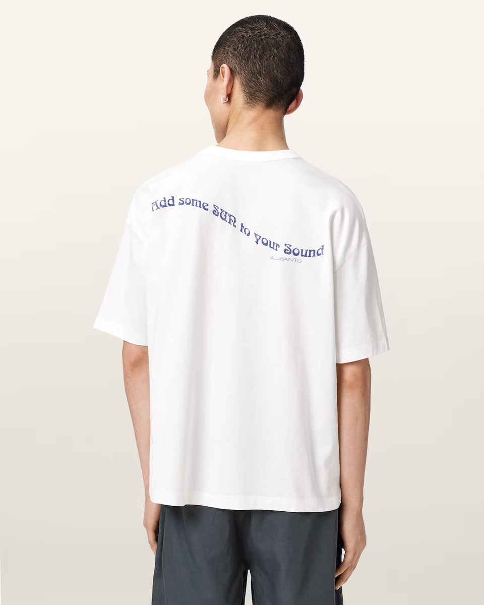 ALL SAINTS Spun Out Boxy Short Sleeve Graphic Chalk White T-Shirt