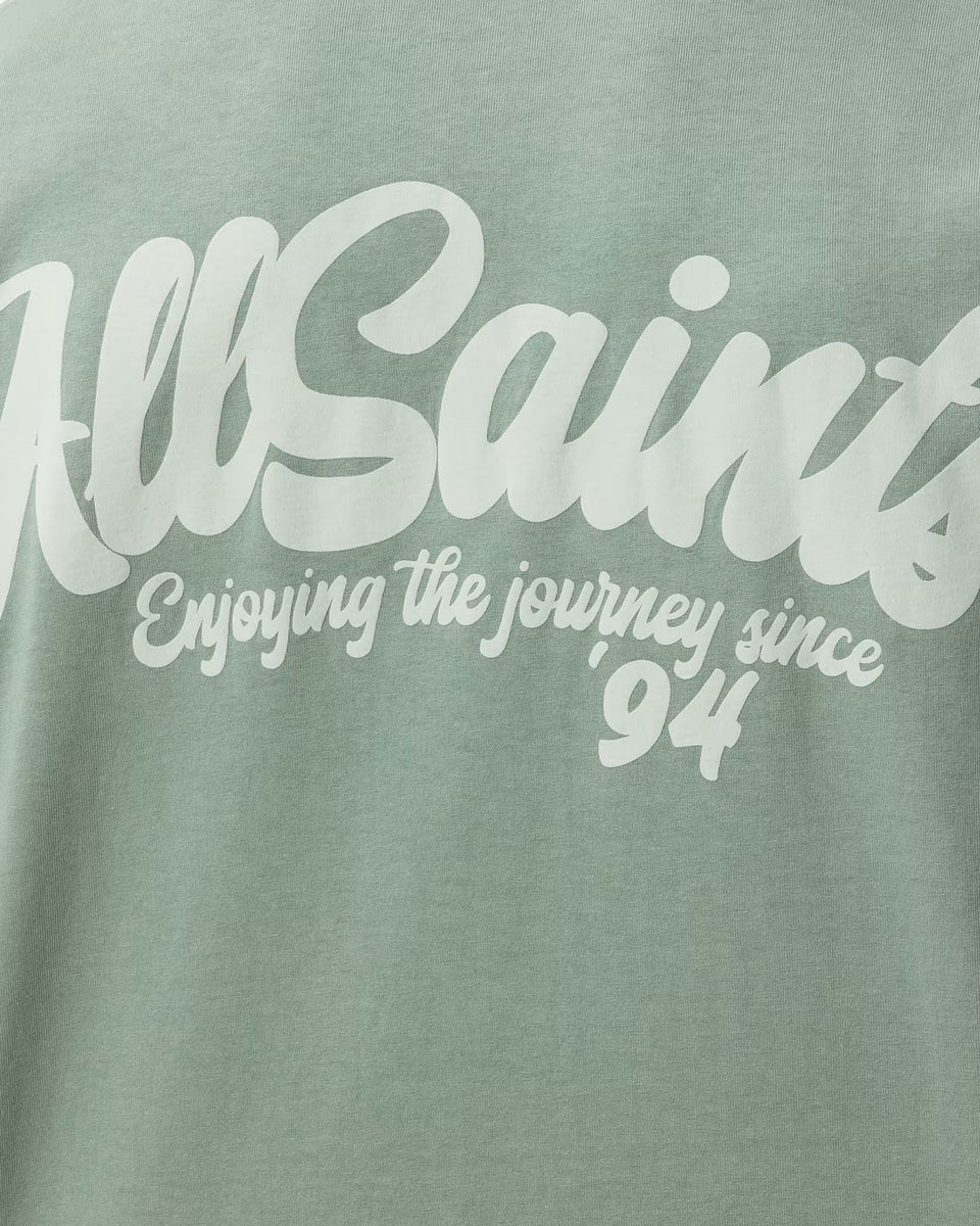 ALL SAINTS Odyssey Oversized Short Sleeve Crew Spring Green T-Shirt
