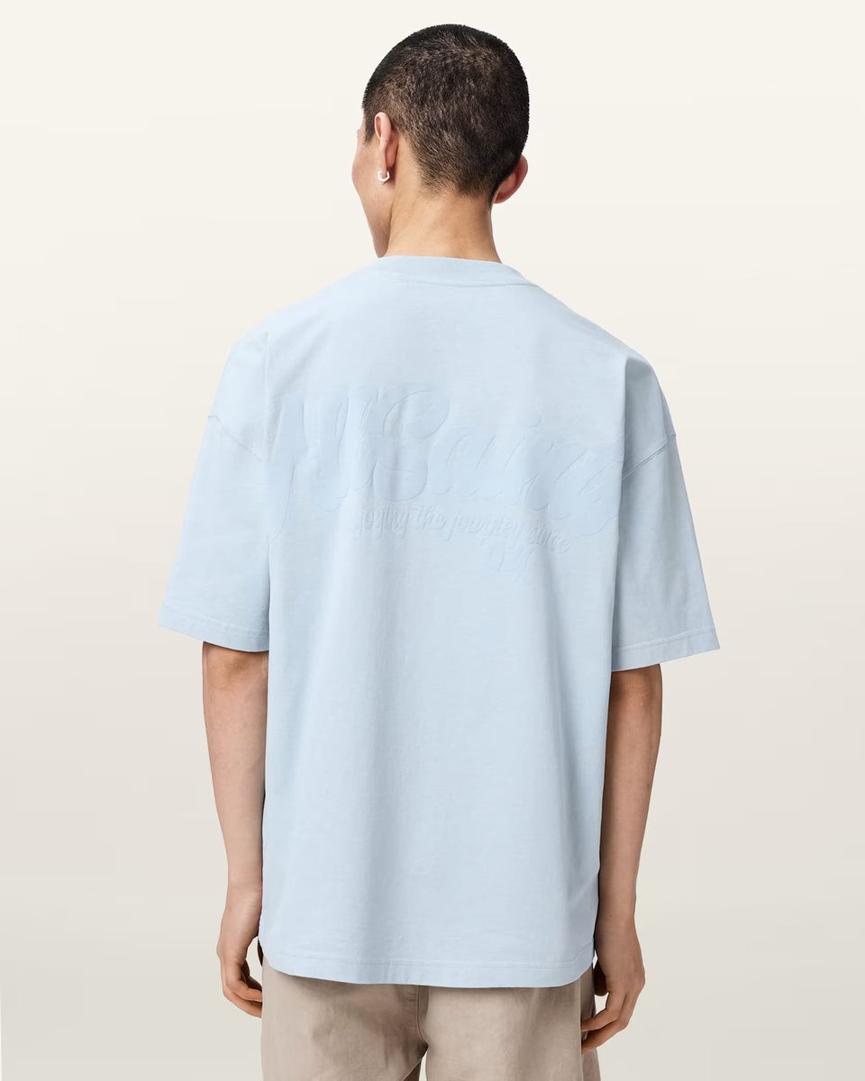 ALL SAINTS Odyssey Oversized Short Sleeve Crew Salton Blue T-Shirt