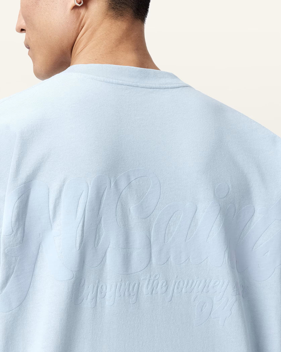 ALL SAINTS Odyssey Oversized Short Sleeve Crew Salton Blue T-Shirt