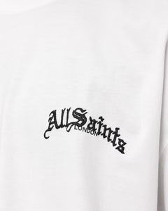 ALL SAINTS Descent Oversized Graphic Ashen White T-Shirt