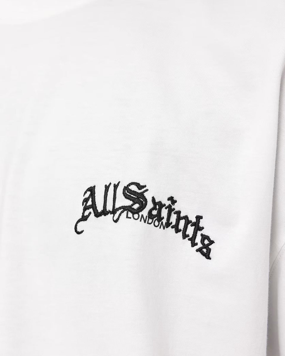 ALL SAINTS Descent Oversized Graphic Ashen White T-Shirt