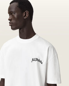 ALL SAINTS Descent Oversized Graphic Ashen White T-Shirt