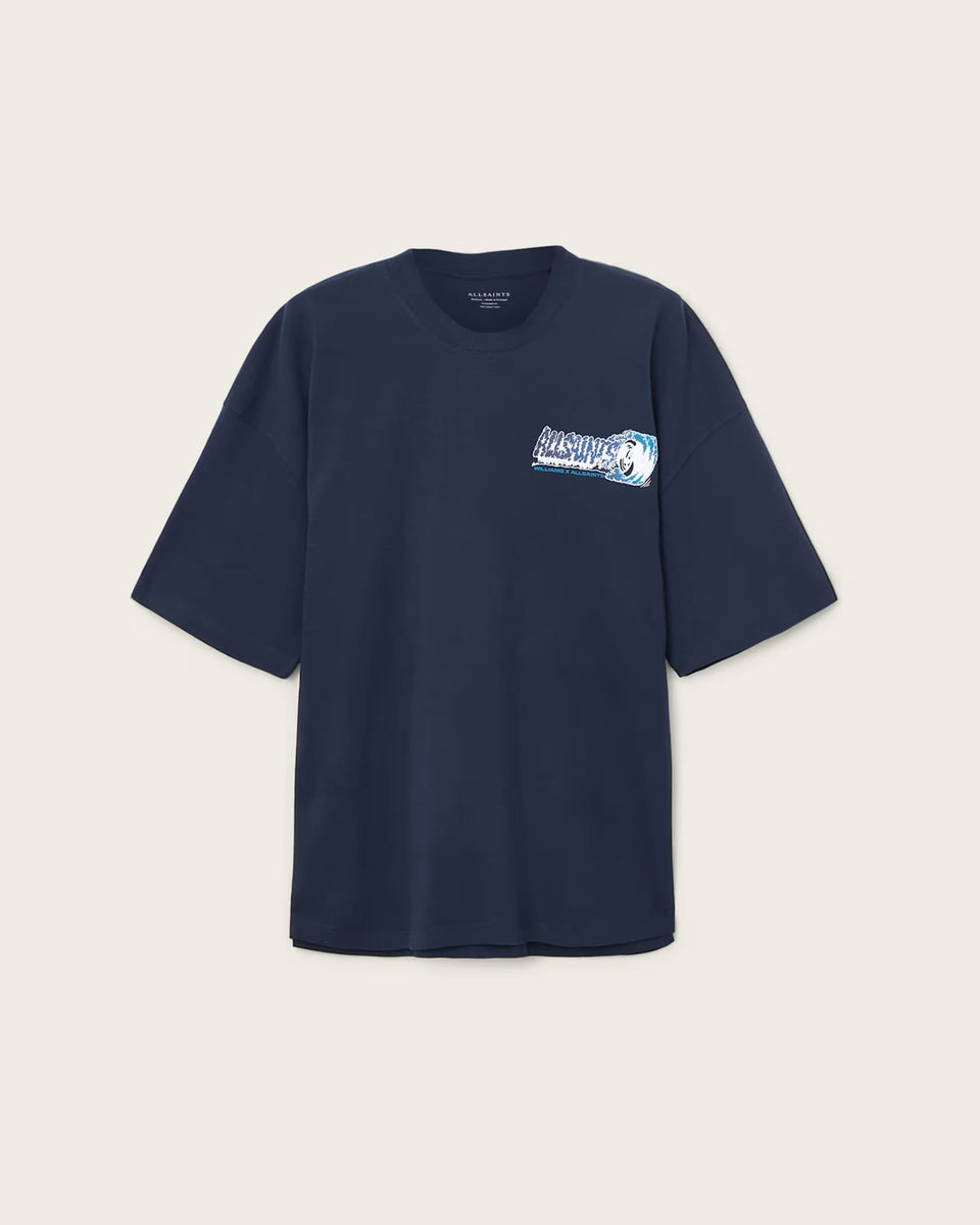ALL SAINTS Williams X AllSaints Burnout Crew Neck Williams Blue T-Shirt
