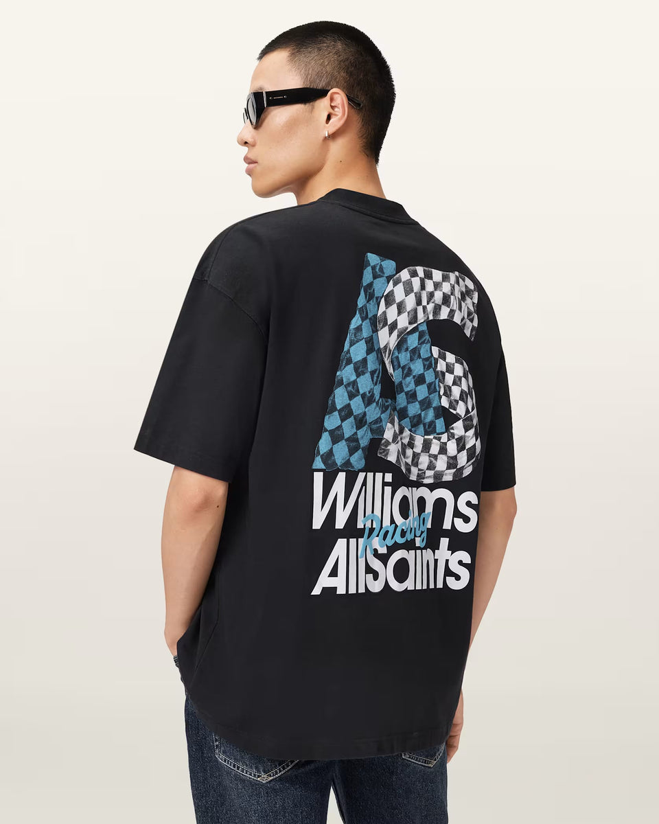 Williams X AllSaints Pole Crew Neck Washed Black T-Shirt