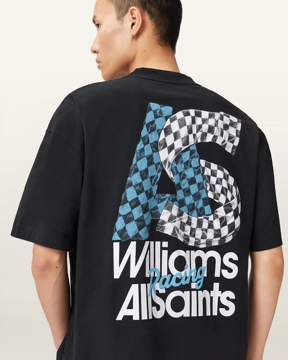 Williams X AllSaints Pole Crew Neck Washed Black T-Shirt