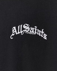 ALL SAINTS Descent Oversized Graphic Washed Black T-Shirt