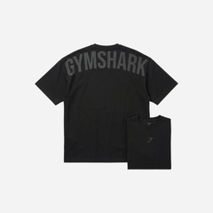 Gymshark Power T-Shirt Black/Asphalt Grey Oversized Fit