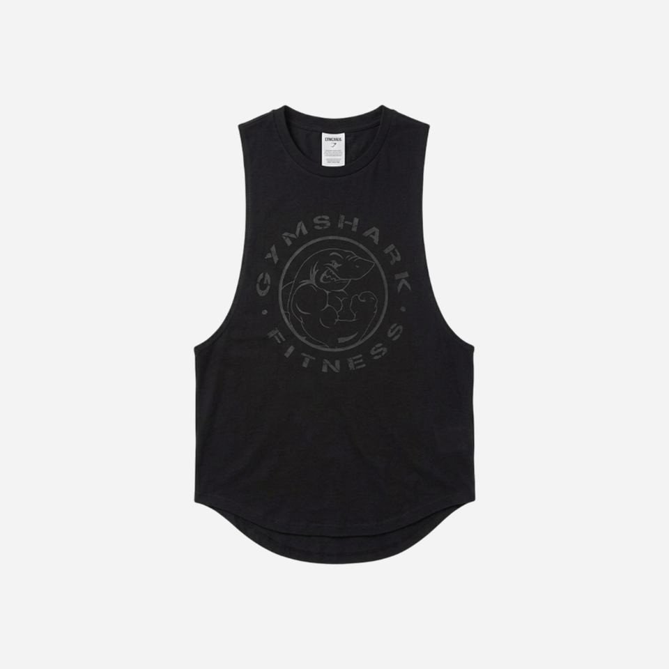 Gymshark Legacy Drop Arm Tank Black Slim Fit