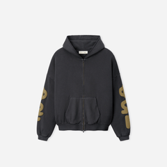 Fear Of God Essentials 90s Zip-Up Hoodie Washed Iron Grey