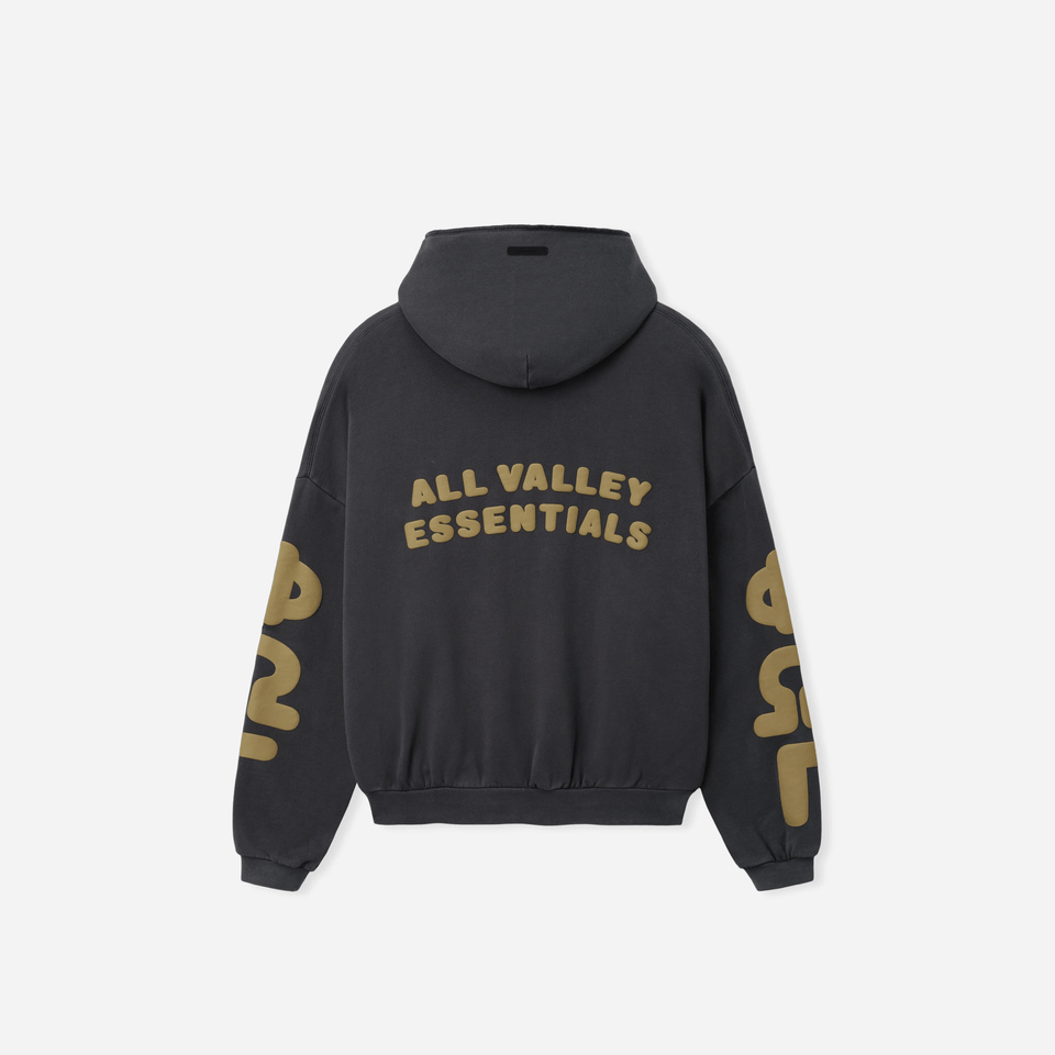 Fear Of God Essentials 90s Zip-Up Hoodie Washed Iron Grey