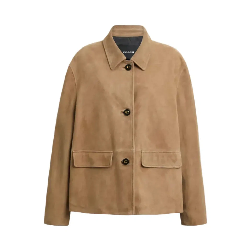 Coach Suede Coat in Umber