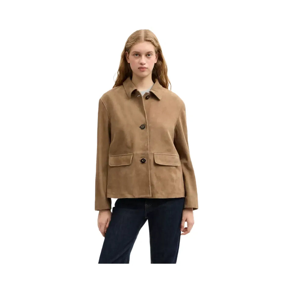 Coach Suede Coat in Umber
