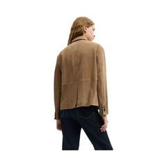Coach Suede Coat in Umber