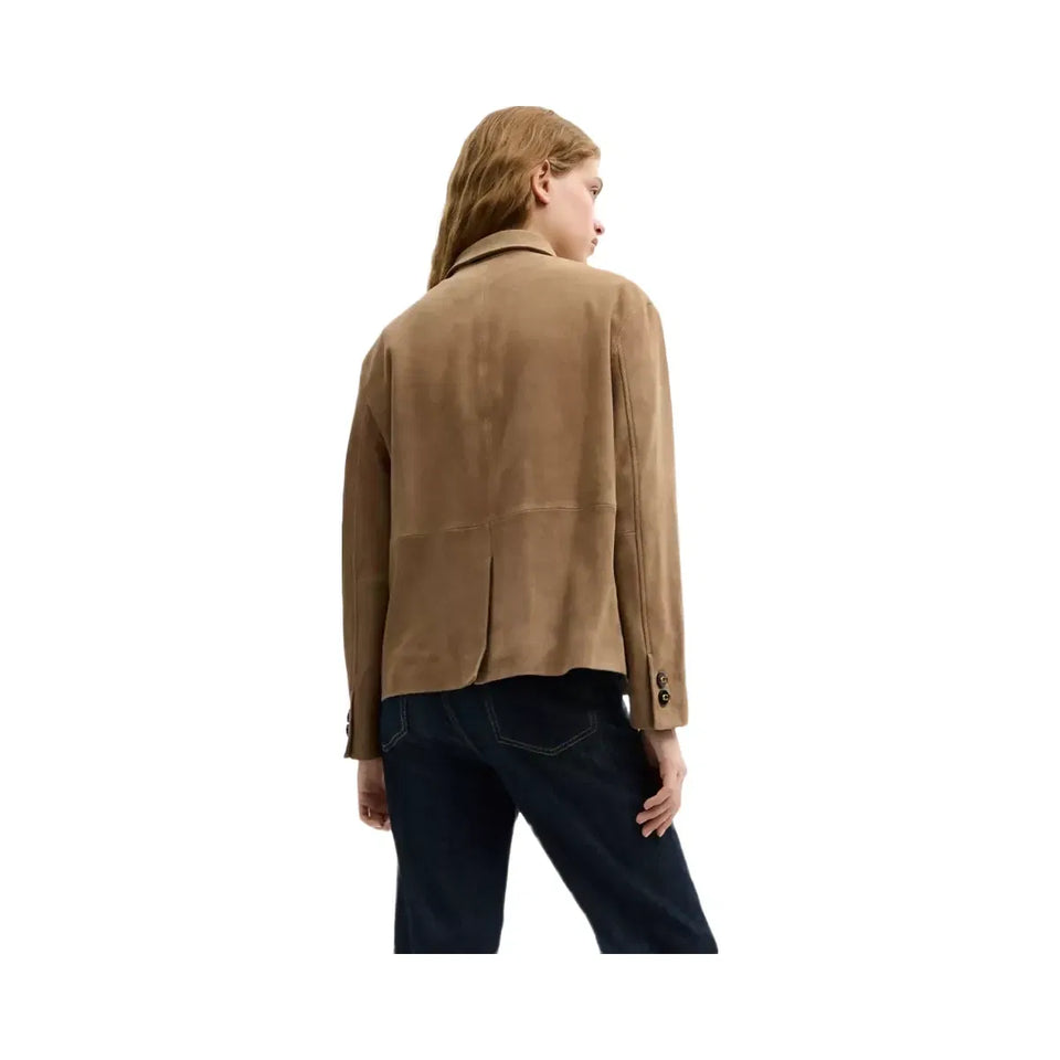 Coach Suede Coat in Umber