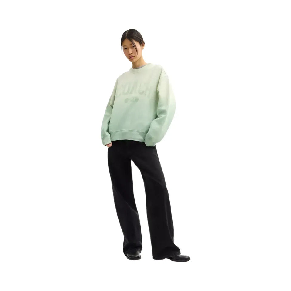 Coach Ombre Sporty Crewneck Sweatshirt In Organic Cotton in Mint