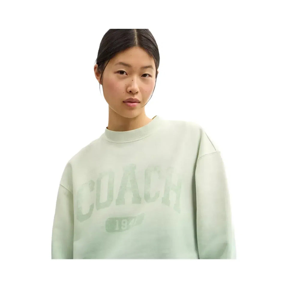 Coach Ombre Sporty Crewneck Sweatshirt In Organic Cotton in Mint